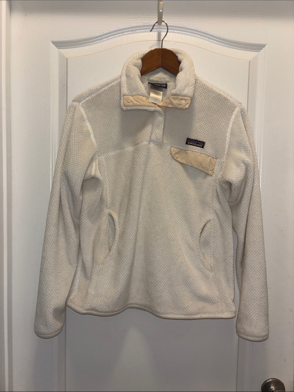 Patagonia Re-Tool Snap-T Fleece Pullover Ivory/Cream Women's Medium